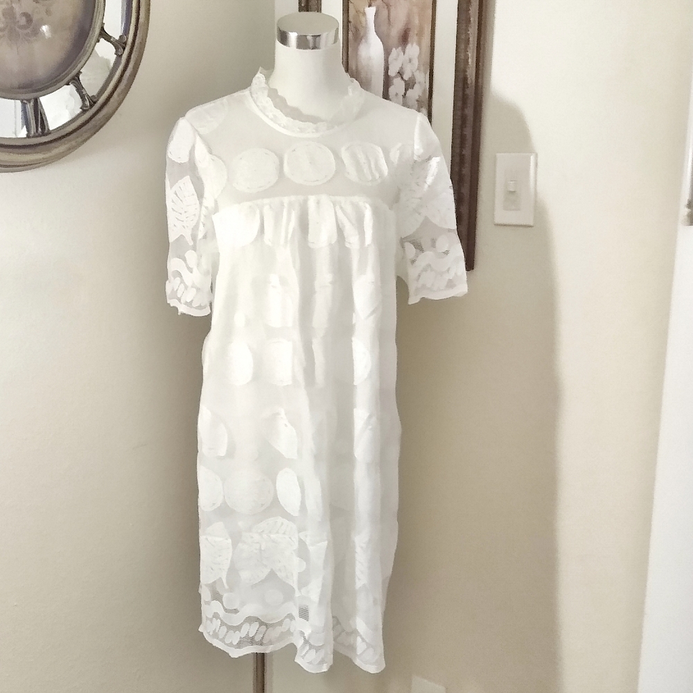 Catherine Malandrino White Lace Dress Size XL